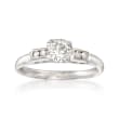 C. 1950 Vintage .56 ct. t.w. Diamond Engagement Ring in 14kt White Gold