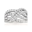 C. 1990 Vintage 1.90 ct. t.w. Diamond Highway Ring in 14kt White Gold