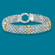 Sterling Silver and 14kt Yellow Gold Bismark-Link Bracelet