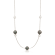 Mikimoto &quot;Pearls in Motion&quot; 7-10mm A+ Akoya and Black South Sea Pearl Necklace in 18kt White Gold
