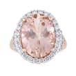 9.50 Carat Morganite Ring with 1.41 ct. t.w. Diamonds in 14kt Rose Gold