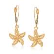 14kt Yellow Gold Starfish Drop Earrings