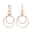 .58 ct. t.w. Diamond Multi-Circle Hoop Drop Earrings in 14kt Yellow Gold