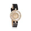 C. 1980 Vintage Chopard &quot;Happy&quot; Women's 24mm 1.40 ct. t.w. Diamond Watch in 18kt Gold With Black Leather
