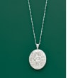 Sterling Silver Personalized Floral Locket Necklace