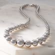 Italian 6-14mm Sterling Silver Bead Graduated Necklace