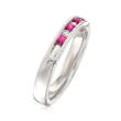 .20 ct. t.w. Ruby and .10 ct. t.w. Diamond Ring in 14kt White Gold