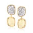 Roberto Coin 1.35 ct. t.w. Diamond Free-Form Drop Earrings in 18kt Yellow Gold
