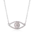 .14 ct. t.w. Diamond Evil Eye Necklace in 14kt White Gold