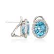 4.87 ct. t.w. Aquamarine and .62 ct. t.w. Diamond Earrings in 18kt White Gold