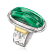 Malachite Ring in Two-Tone Sterling Silver