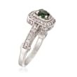 C. 2000 Vintage 1.30 ct. t.w. Diamond and .45 Carat Tourmaline Ring in 14kt White Gold
