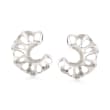 .10 ct. t.w. Diamond C-Shaped Cutout Earrings in Sterling Silver 