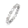 .13 ct. t.w. Pave Diamond Alternating Circle Eternity Band in 14kt White Gold