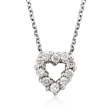 Roberto Coin &quot;Tiny Treasures&quot; .11 ct. t.w. Diamond Heart Necklace in 18kt White Gold