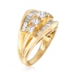 C. 1990 Vintage 1.45 ct. t.w. Baguette and Princess Diamond Ring in 14kt Yellow Gold