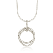 1.10 ct. t.w. CZ Double Circle Pendant in Sterling Silver