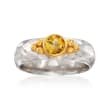 .40 Carat Citrine Ring in Two-Tone Sterling Silver