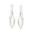 Zina Sterling Silver Small &quot;Smooth Leaf&quot; Drop Earrings