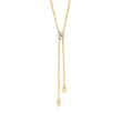 Roberto Coin &quot;Love in Verona&quot; .30 ct. t.w. Diamond Lariat Necklace in 18kt Yellow Gold