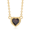 .50 Carat Bezel-Set Mini Garnet Heart Necklace in 18kt Gold Over Sterling