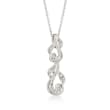 Diamond-Accented Swirl Pendant Necklace in 18kt White Gold
