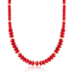 4.5-8mm Red Coral Bead Graduated Necklace with 14kt Yellow Gold
