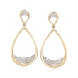 .26 ct. t.w. Pave Diamond Teardrop Earrings in 14kt Yellow Gold