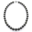 10-13mm Black Cultured Tahitian Pearl Necklace with 14kt White Gold