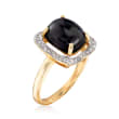 10x8mm Black Onyx and .10 ct. t.w. Diamond Ring in 14kt Yellow Gold