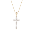 .25 ct. t.w. Diamond Cross Pendant Necklace in 14kt Yellow Gold