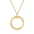 Italian 14kt Yellow Gold Open-Circle Pendant Necklace