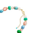 13-15mm Cultured Baroque Pearl and Multi-Gemstone Bead Necklace with 18kt Gold Over Sterling