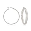 Sterling Silver Diamond-Cut Hoop Earrings