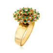 C. 1970 Vintage .40 ct. t.w. Emerald and .35 ct. t.w. Diamond Spin Ring in 18kt Yellow Gold