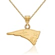 14kt Yellow Gold NFL New England Patriots Pendant Necklace. 18&quot;