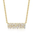 .30 ct. t.w. Baguette and Round Diamond Necklace in 14kt Yellow Gold