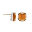 Andrea Candela &quot;Dulcitos&quot; 8.64 ct. t.w. Cognac Quartz Earrings in Sterling Silver and 18kt Yellow Gold