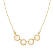 Italian 14kt Yellow Gold &quot;Love&quot; Cutout Disc Necklace