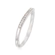 Gabriel Designs 14kt White Gold Curved Wedding Ring with Diamond Accents