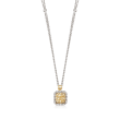 .91 ct. t.w. Yellow Diamond Necklace with Diamond Accents in 18kt Two-Tone Gold