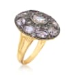 4.30 ct. t.w. Pink Amethyst and .49 ct. t.w. White Topaz Ring in 18kt Gold Over Sterling