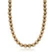 C. 1950 Vintage 14kt Yellow Gold Fluted Bead Necklace