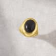 Andiamo Black Onyx and 14kt Yellow Gold Over Resin Ring