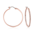 Swarovski Crystal &quot;Sommerset&quot; Pave Crystal Inside-Outside Hoop Earrings in Rose Gold