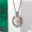 Shell and 1.20 ct. t.w. White Topaz Moon and Stars Cameo Pendant Necklace in Sterling Silver