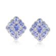 4.20 ct. t.w. Tanzanite and .94 ct. t.w. Diamond Statement Earrings in 18kt White Gold