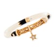 C. 1990 Vintage .35 ct. t.w. Diamond Star Charm Bangle Bracelet in 18kt Rose Gold