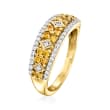 C. 2000 Vintage .65 ct. t.w. Yellow and White Diamond Ring in 18kt Yellow Gold