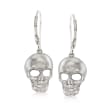 Sterling Silver Skull Drop Earrings